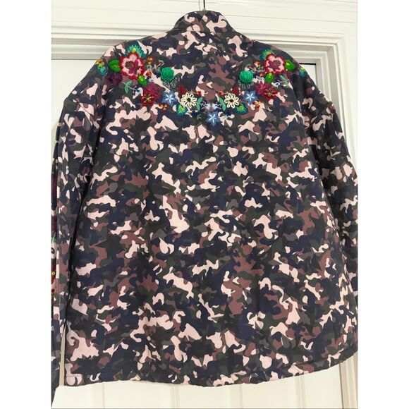 Anthropologie / Villagalo Oversized embroidered camo sequin jacket - Picture 5 of 11